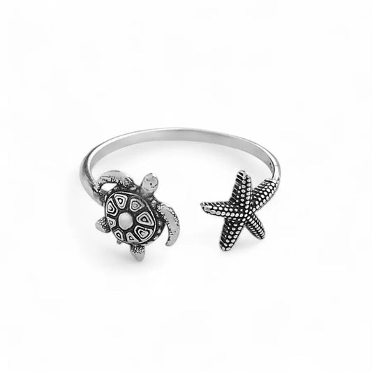 Turtle & Starfish Ring