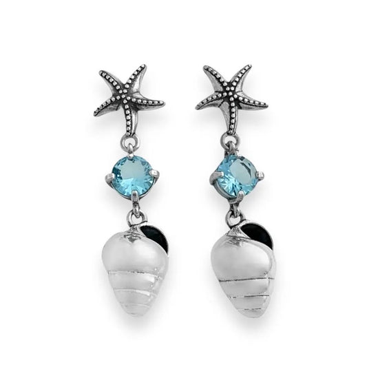 Aqua Star Earrings