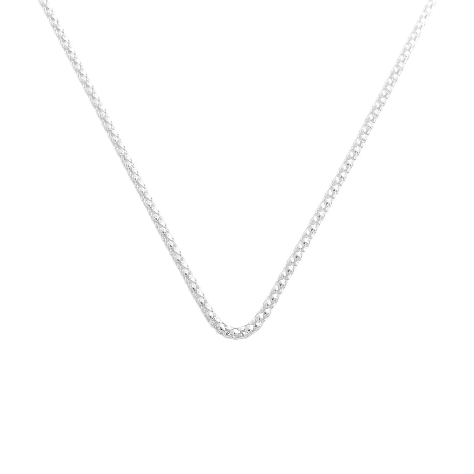 White Silver Popcorn Chain 27.5 inches
