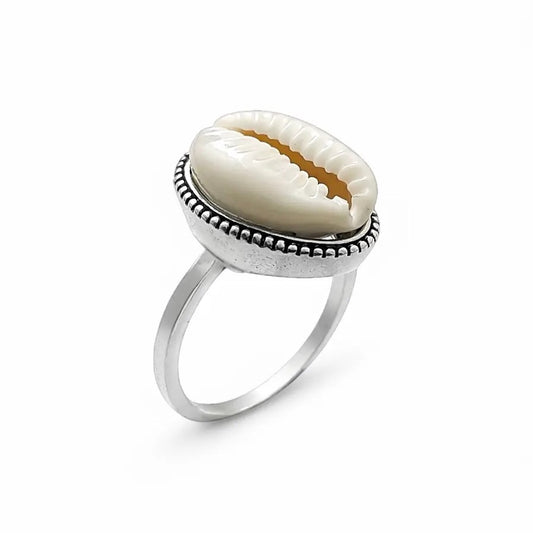 White Cowrie Ring