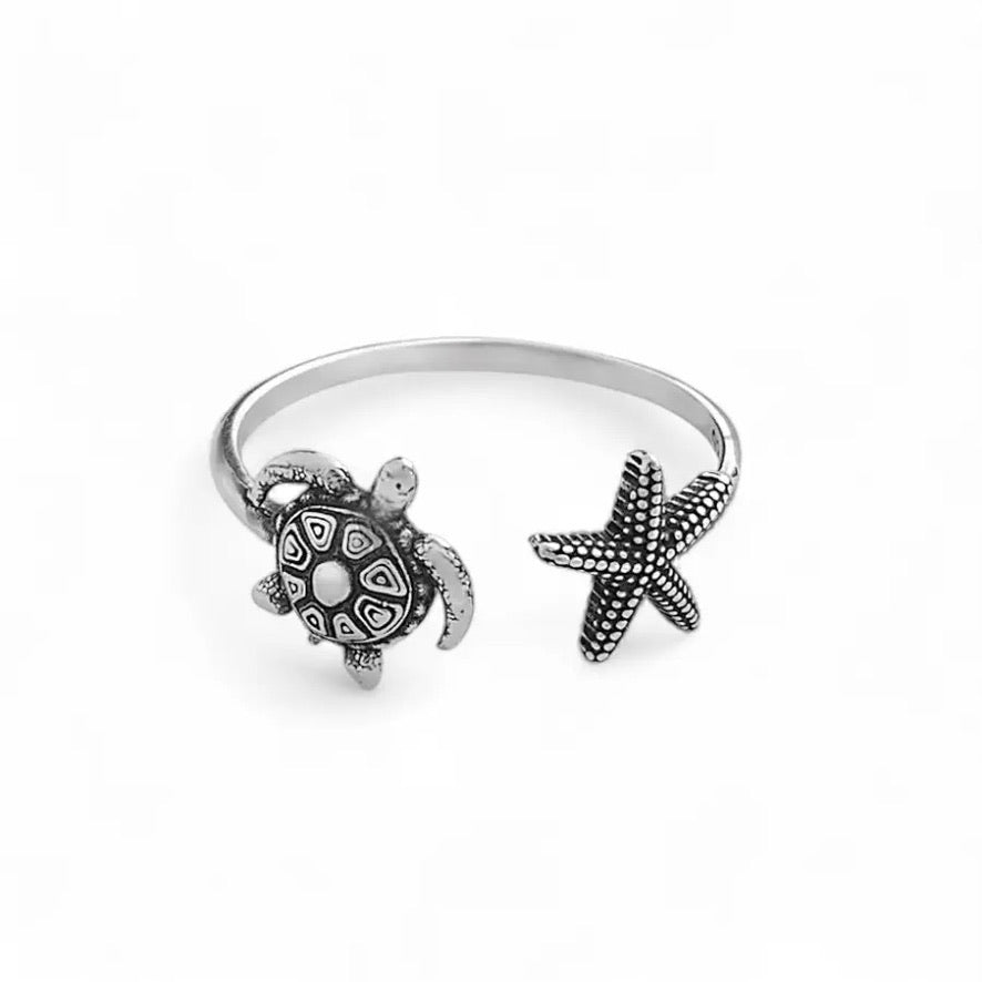 Turtle & Starfish Ring