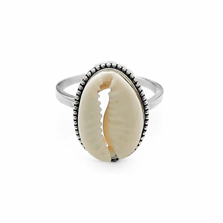 White Cowrie Ring