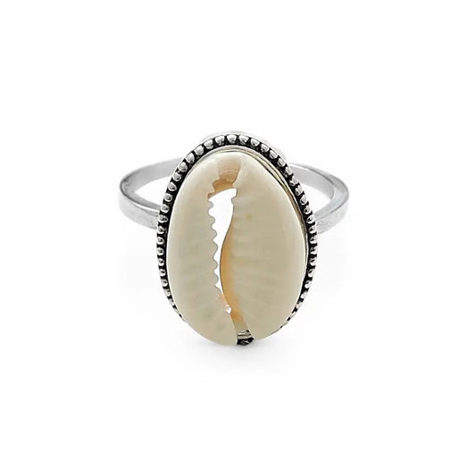 White Cowrie Ring