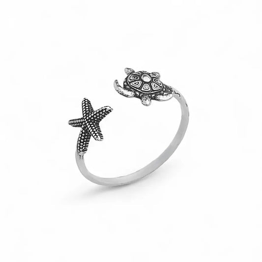 Turtle & Starfish Ring