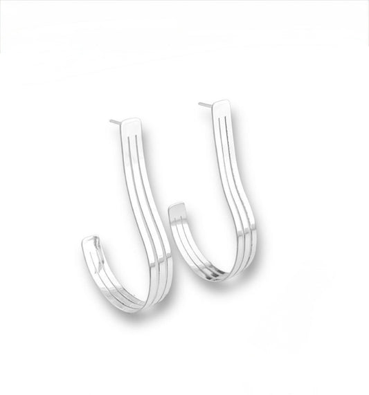 Silver Currents Hoops