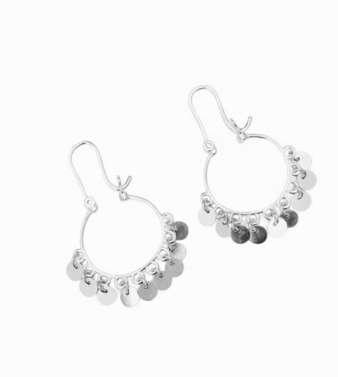 Silver Ripple Hoop Earrings