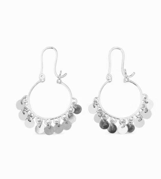 Silver Ripple Hoop Earrings
