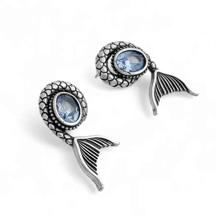 Blue Tail Earrings