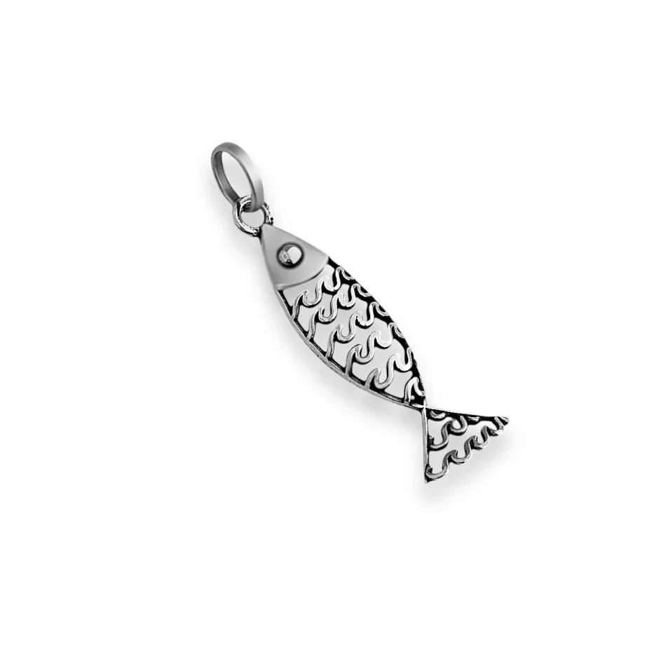 Waveprint Fish Pendant