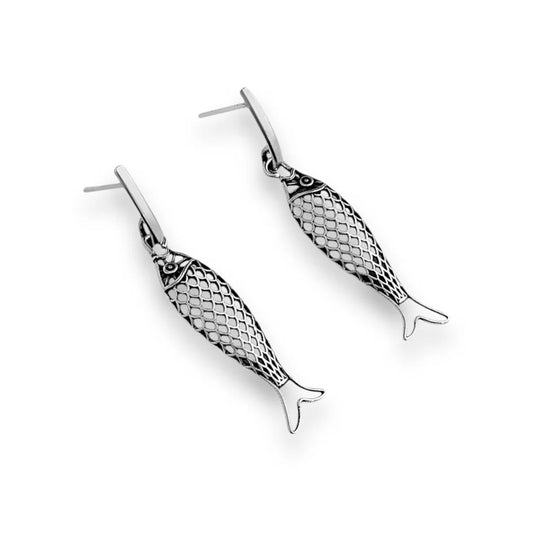 Waveprint  Fish  Earrings
