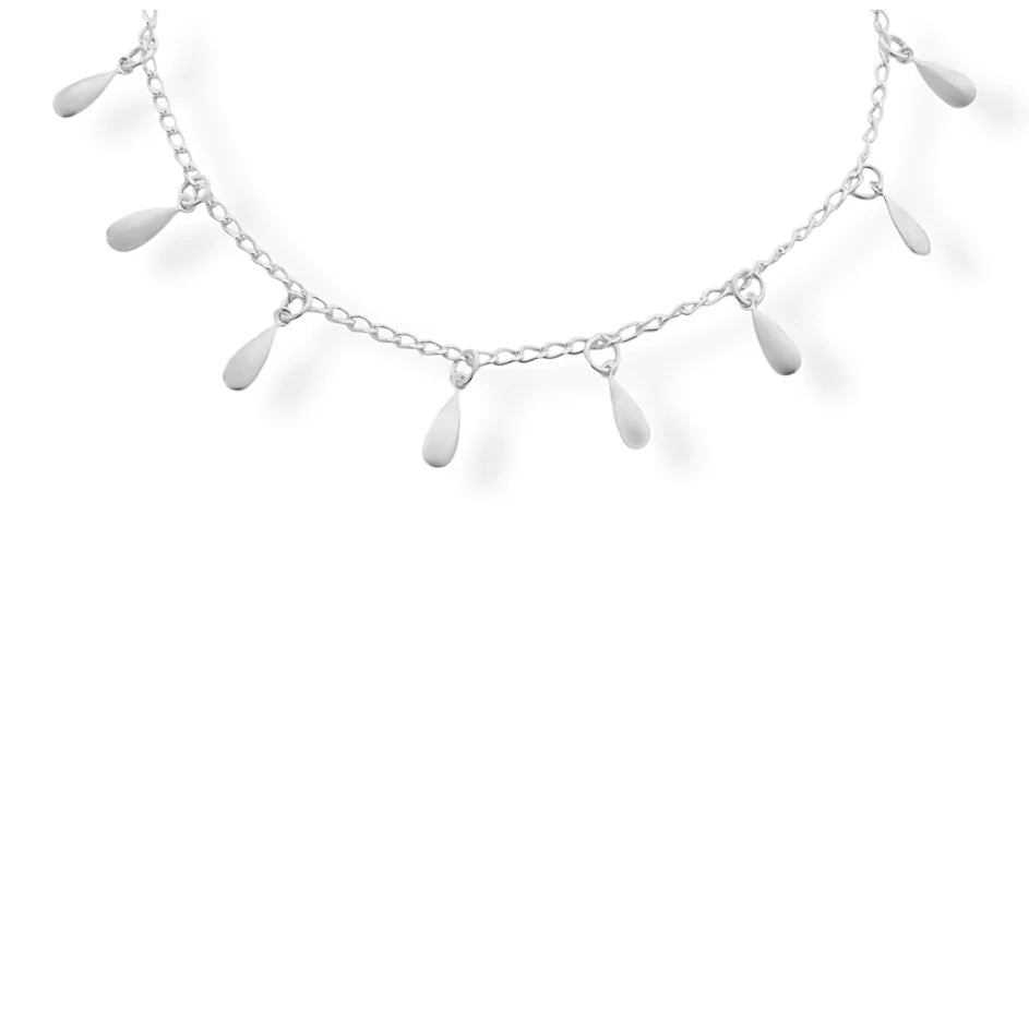 Silver Drops Anklet