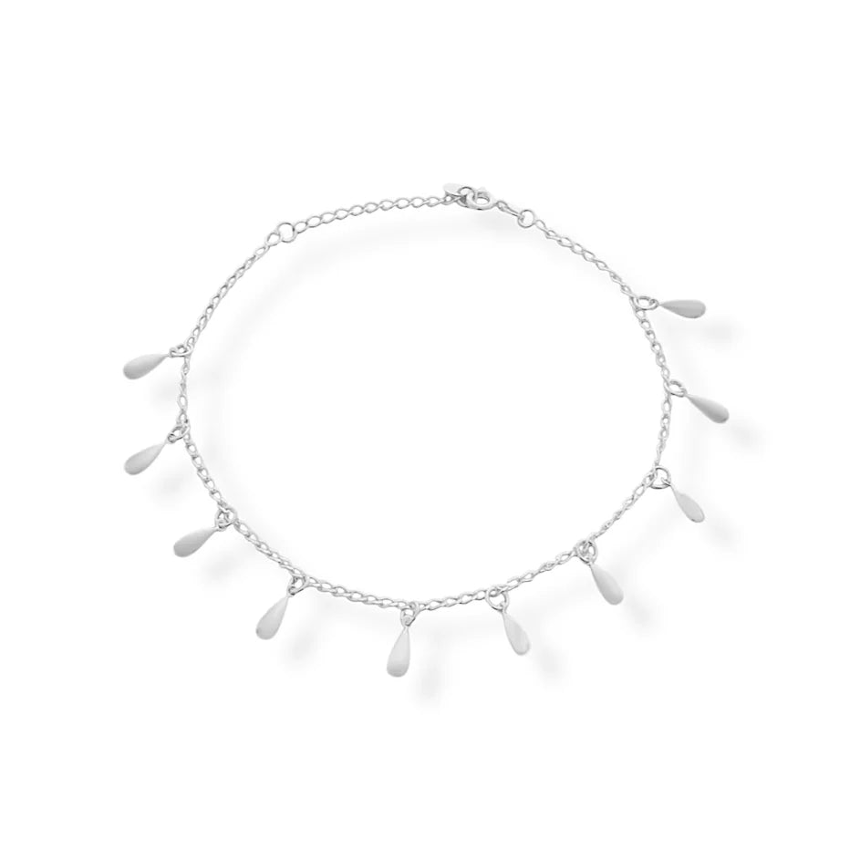 Silver Drops Anklet
