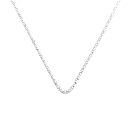 White Silver Popcorn Chain 27.5 inches