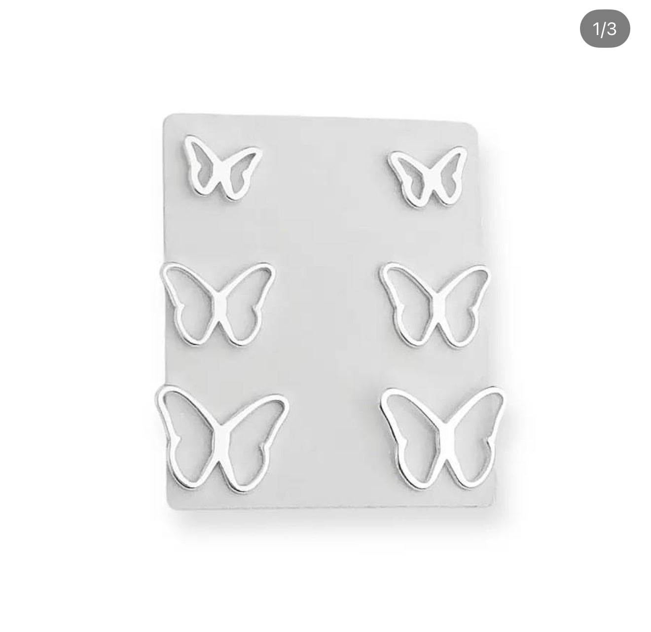 Butterfly Studs Earrings Trio