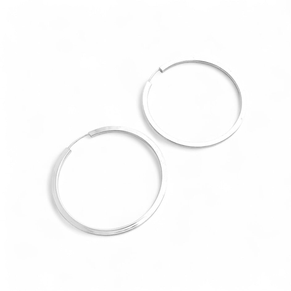 Bare Silver Hoops Medium