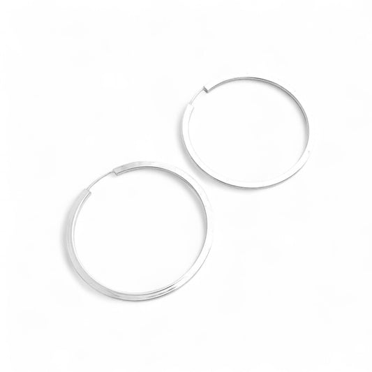 Bare Silver Hoops Medium