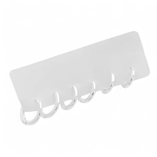 Silver Mini Trio Hoops