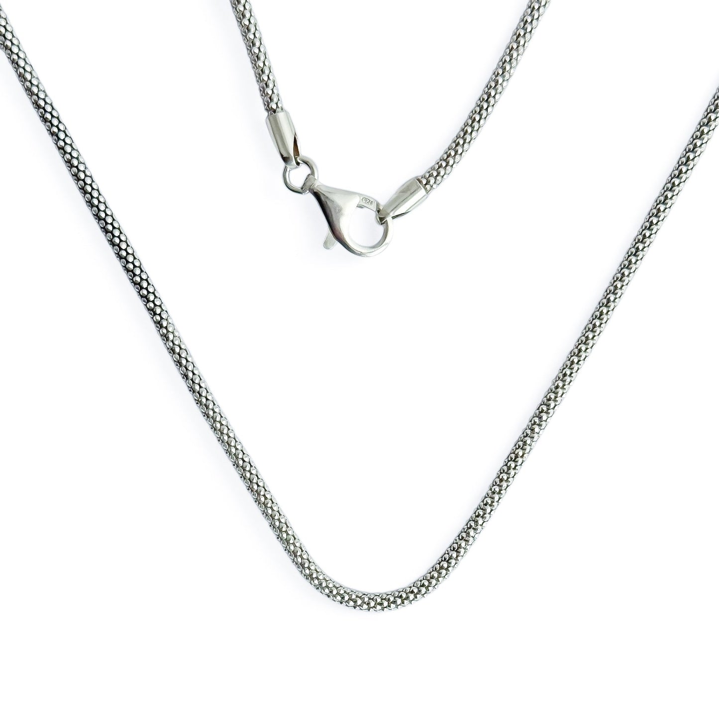 Mist Silver Popcorn Chain  (23.6 inches)